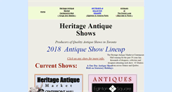 Desktop Screenshot of heritageantiqueshows.com