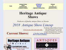 Tablet Screenshot of heritageantiqueshows.com